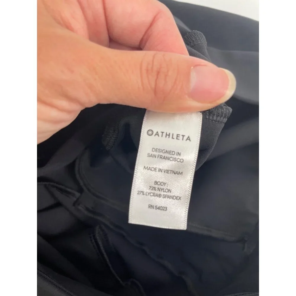 Athleta Stellar Skinny Trouser Pants Womens Size 2 Nylon Spandex Black Ankle Zip - Picture 5 of 10